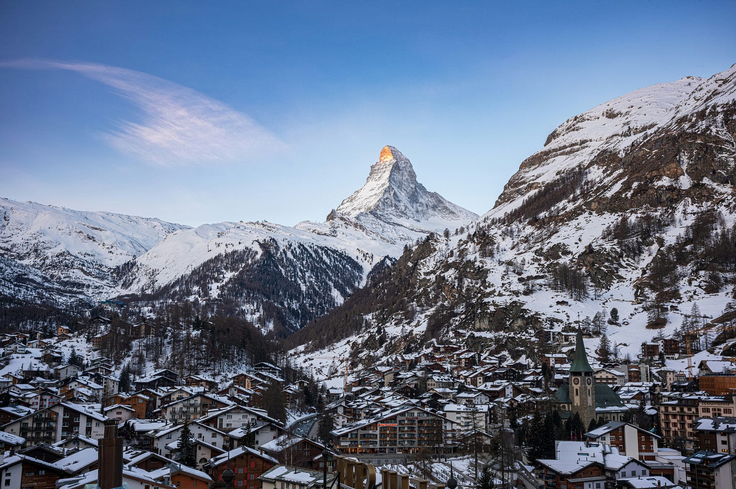 Zermatt in the snow