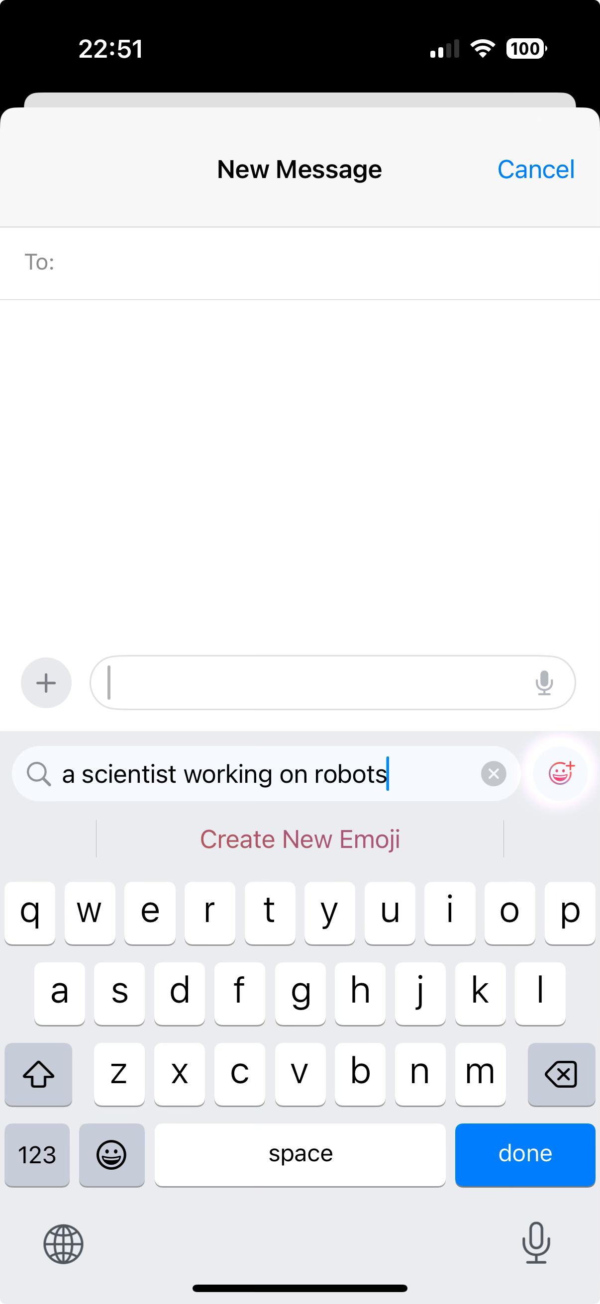 Using a prompt for a new emoji within Messages