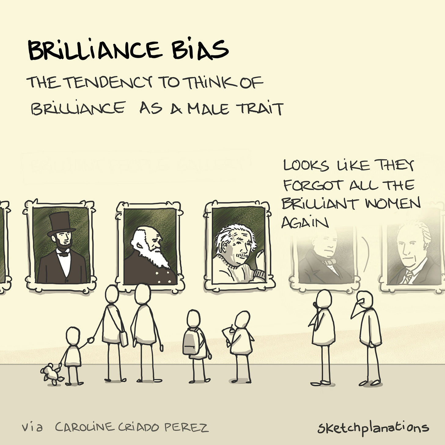 Brilliance bias: The tendency to think of brilliance as a male trait.