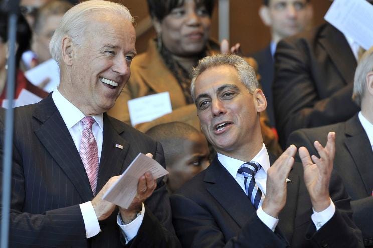 Rahm Emanuel (right) with Joe Biden
