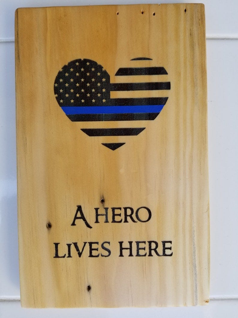 Salute to police officers/HERO series/recycled/Pallet Art image 1 Salute to police officers/HERO series/recycled/Pallet Art image 1