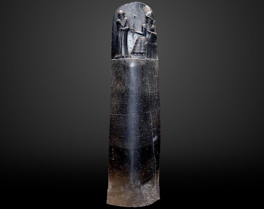 Hammurabi’s code & Rule of law—"an eye for an eye."