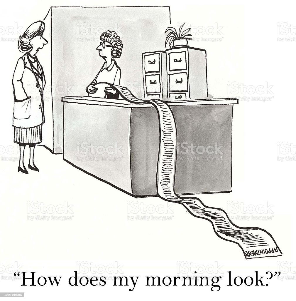 Busy Female Doctor Stock Illustration - Download Image Now - Cartoon ...