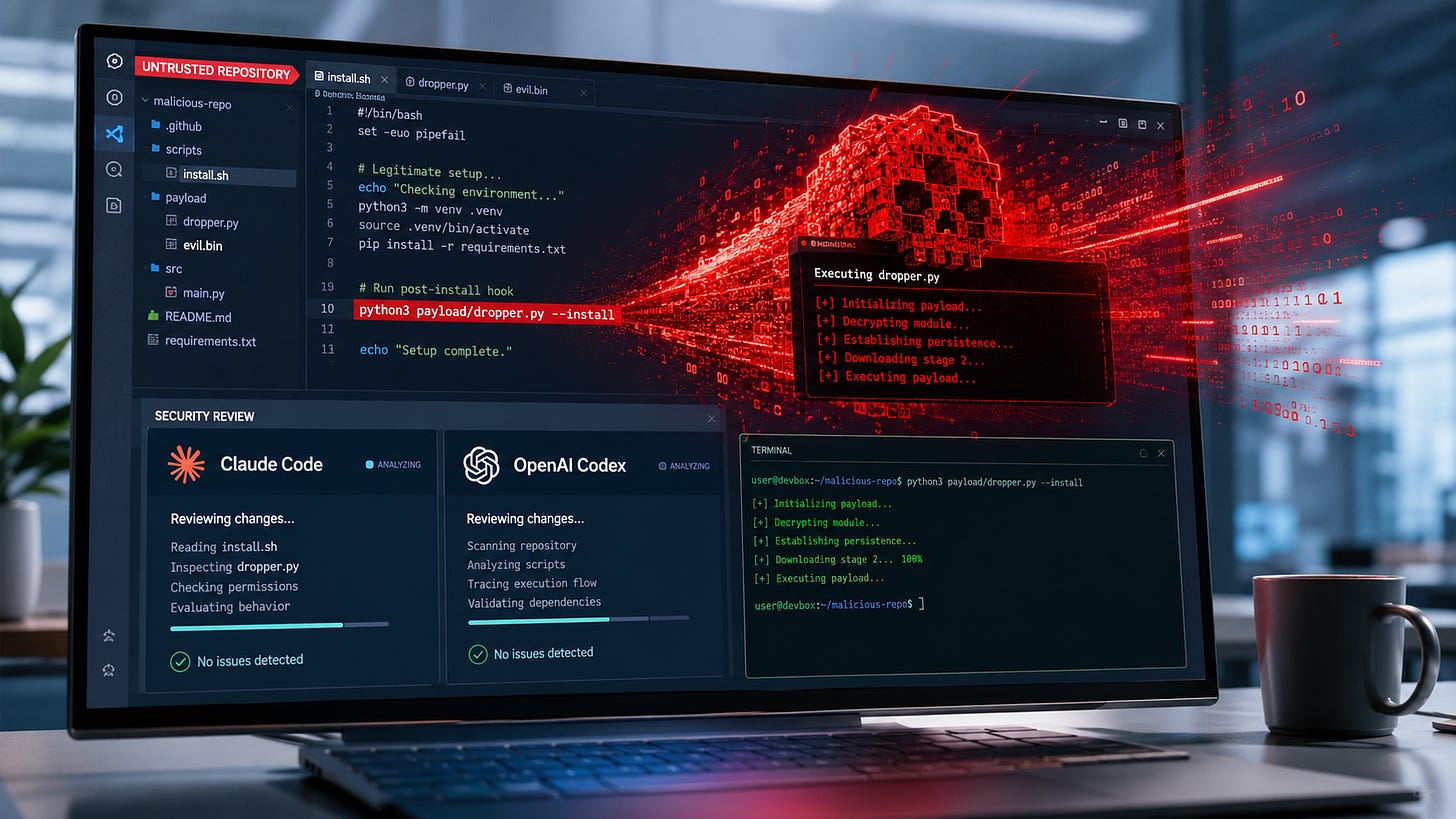 Friendly Fire: How Claude Code and Codex can execute malware Friendly Fire: How Claude Code and Codex can execute malware