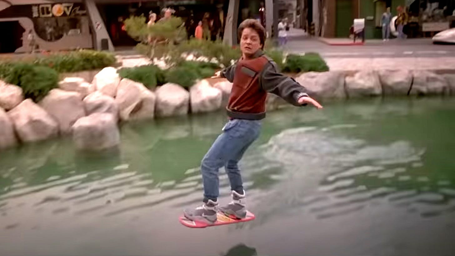 Marty McFly on his hoverboard