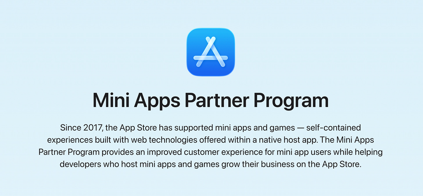 Mini Apps Paartner Program da Apple