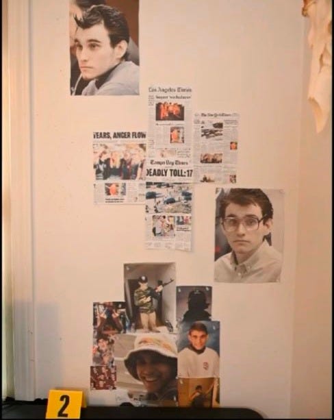 THIS WASN'T A RED FLAG ⁉️😳⚠️🤬Accused school shooter, Colt Gray, had a  shrine to the Parkland shooter in his bedroom. His father, Colin Gray,  allegedly gave him a semi-automatic rifle that he