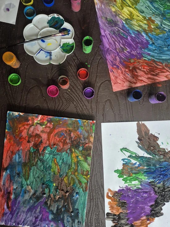 painting activity with kids