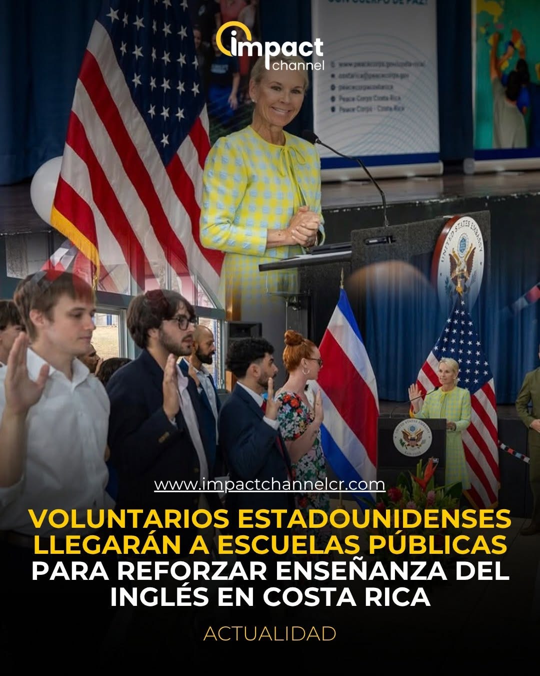 Puede ser una imagen de una o varias personas y texto que dice "Cimpact channel www.impactchannelcr.com VOLUNTARIOS ESTADOUNIDENSES LLEGARÁN A ESCUELAS PÚBLICAS PARA REFORZAR ENSEÑANZA DEL INGLÉS EN COSTA RICA ACTUALIDA IDAD" Puede ser una imagen de una o varias personas y texto que dice "Cimpact channel www.impactchannelcr.com VOLUNTARIOS ESTADOUNIDENSES LLEGARÁN A ESCUELAS PÚBLICAS PARA REFORZAR ENSEÑANZA DEL INGLÉS EN COSTA RICA ACTUALIDA IDAD"