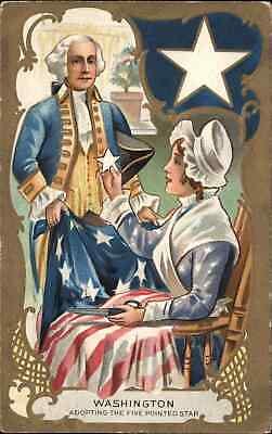 George Washington Betsy Ross Making American Flag c1910 Vintage Postcard |  eBay