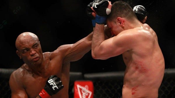 nick diaz hiding from anderson silva left hook ufc 183 2015 nick diaz hiding from anderson silva left hook ufc 183 2015