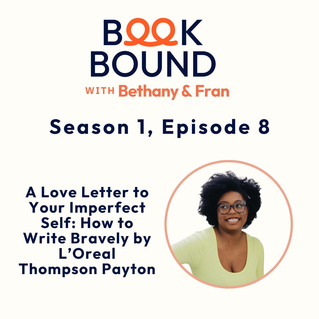 Infographic with a picture of author L'Oreal Thompson Payton promoting a podcast episode