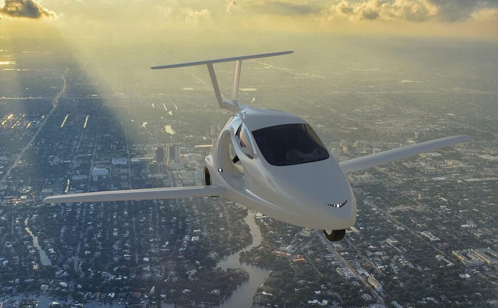 Switchblade flying cars over the city