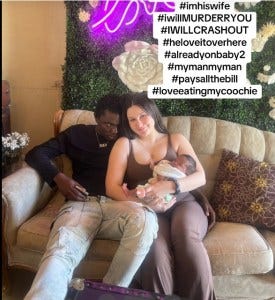 TikToker Anj (@spammanj1) says "I LOVE MY BABY DADDY." TikToker Anj (@spammanj1) says "I LOVE MY BABY DADDY."