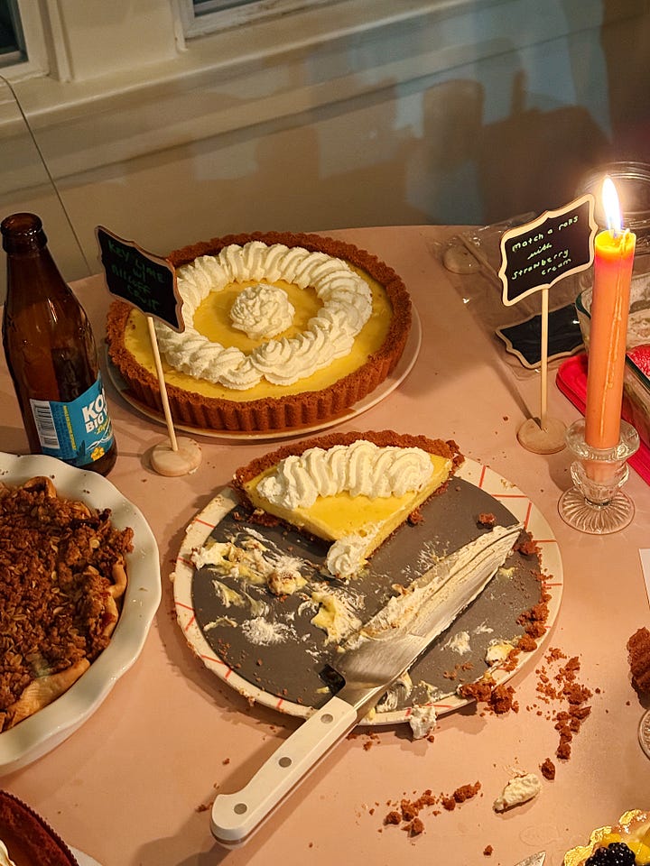 lime tart with whipped cream