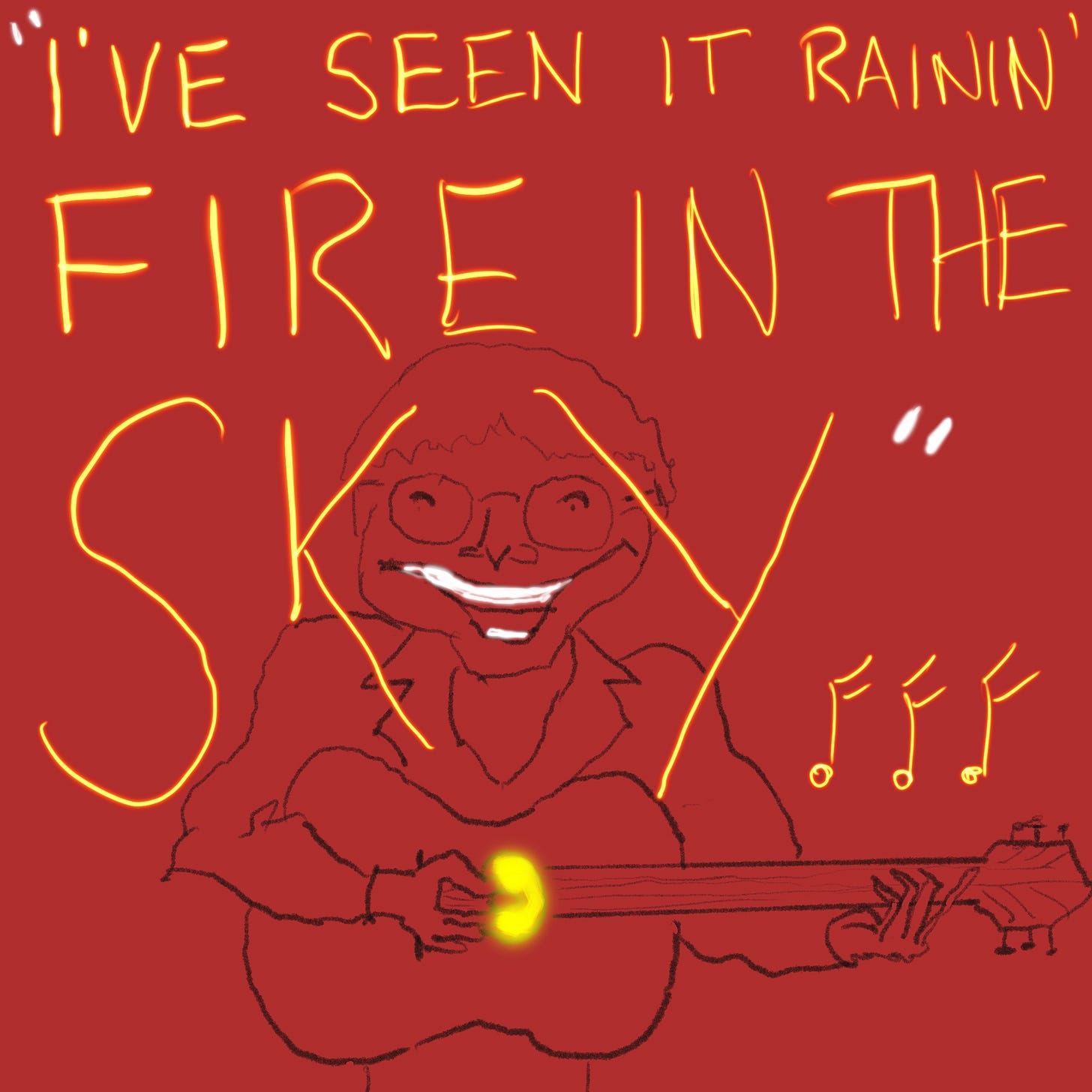 john denver sees it raining fire in the skies