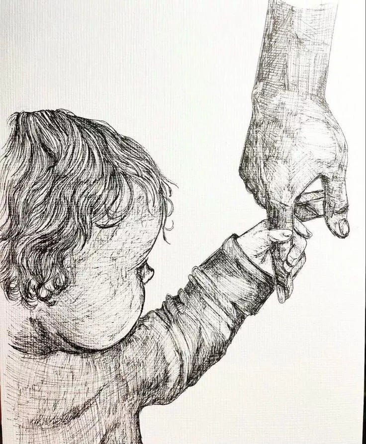 May be a black-and-white image of child