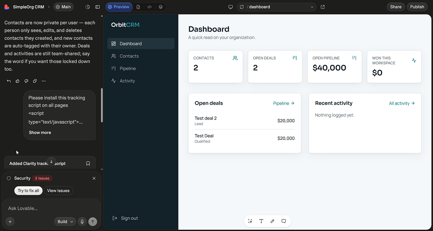 Prototype (OrbitCRM), signed in Prototype (OrbitCRM), signed in