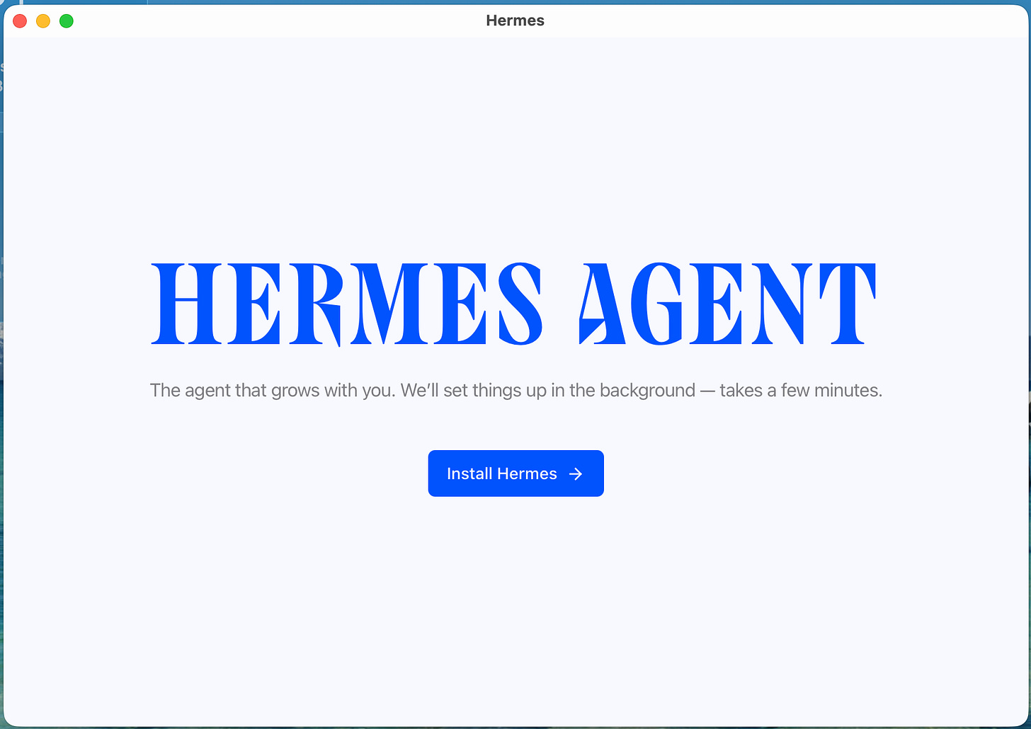 Hermes Welcome Screen Hermes Welcome Screen