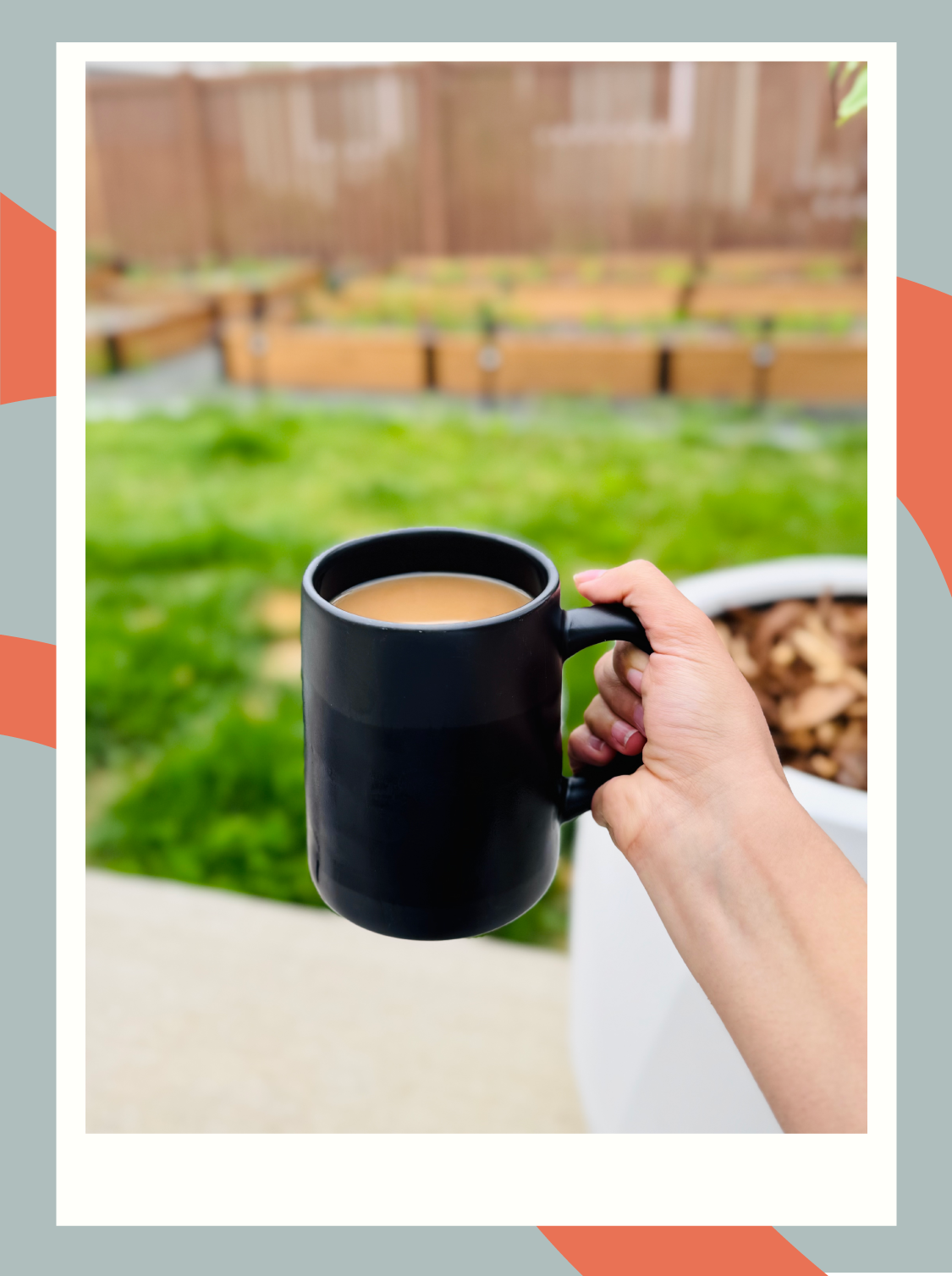 black ceramic mug of coffee