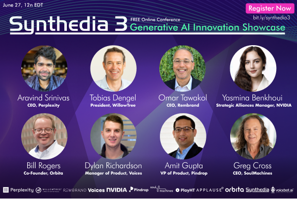 Don't Miss the Generative AI Innovation Showcase - Synthedia 3 Online Conference