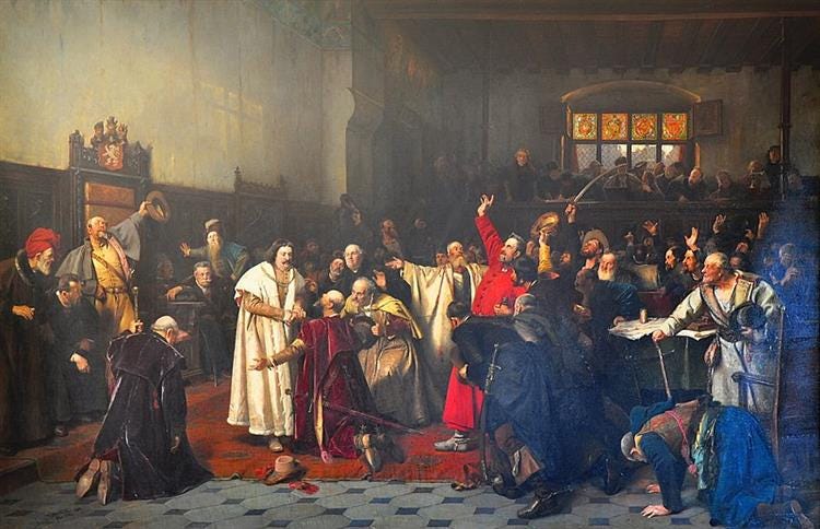 The election of George of Poděbrady as King of Bohemia, 1898 - Vaclav Brozik