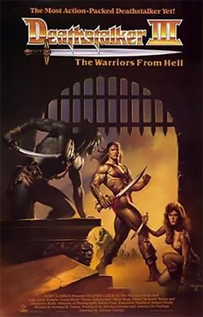 Poster for 1988 film 'Deathstalker and the Warriors from Hell.'
