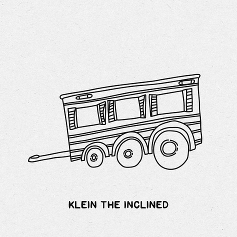 Whimsical trailer concepts, each with a unique name assigned such as Bob the Bomb, Jerry the Jailbird, Doug the Detective, Cory the Accordion, Debbie the Door, Dilbert the Diner, Micky the Misunderstood, Carrie the Carriage, Klein the Inclined