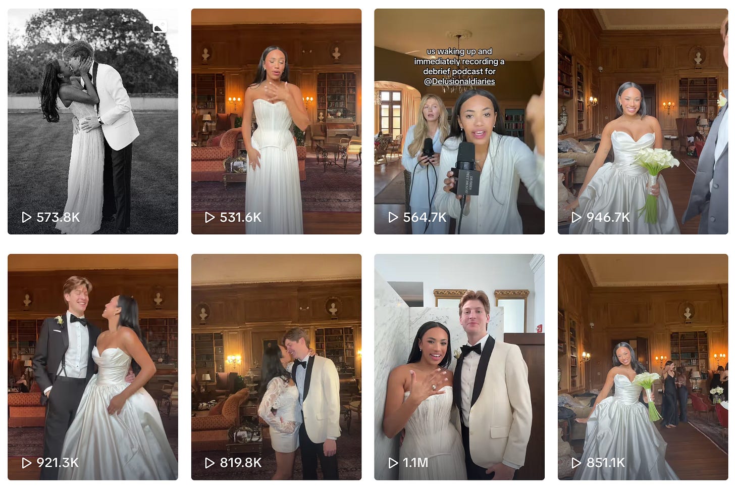 TikTok feed of Jaz Smith and Kevin Callari at their wedding