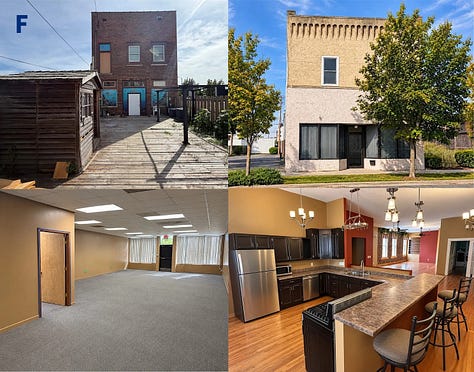 A bank, an office, and church.
