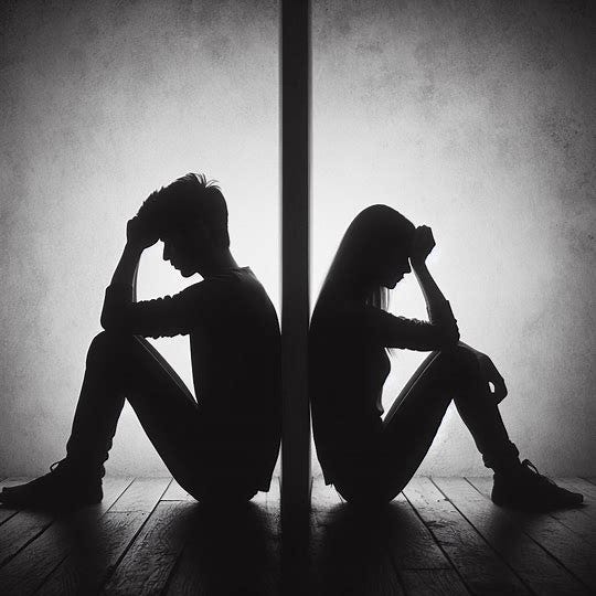 An image that represents how men and women feel separate
