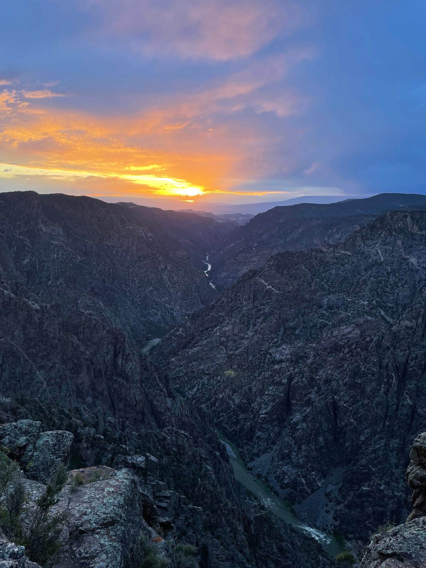 Sunset at the Black Canyon in the Gunnison National Park, in Utah, USA