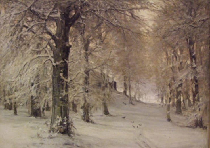'Winterbos' - Olieverf op doek: Louis Apol