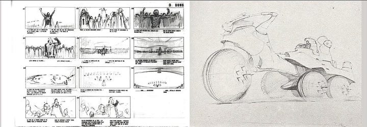 montage of screen captures from the Dune storyboards