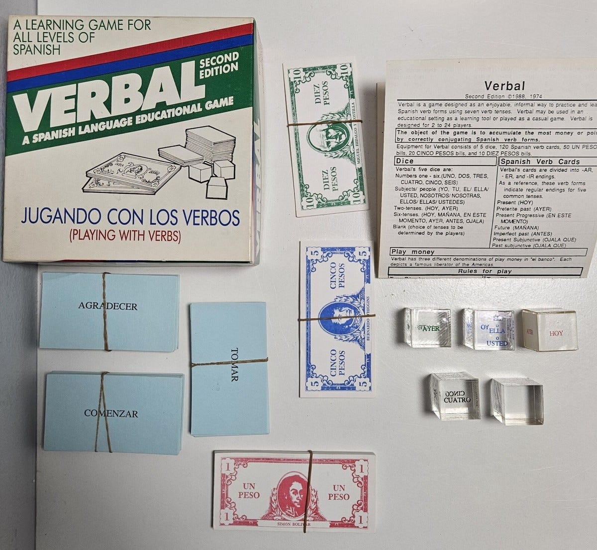 Vintage 1988 Verbal Second Edition: A Spanish Language Educational Game