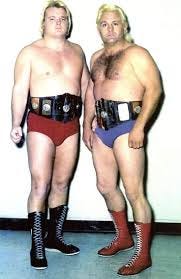 Greg Valentine & Gorgeous George Jr as the NWA United States Tag Team  champions(Tri State version) in 1976