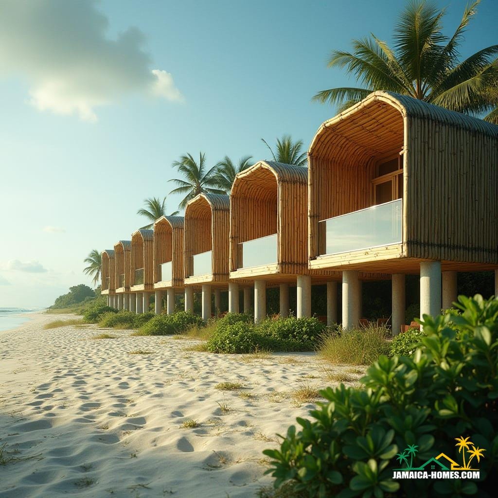 Bamboo home on beech in Jamaica