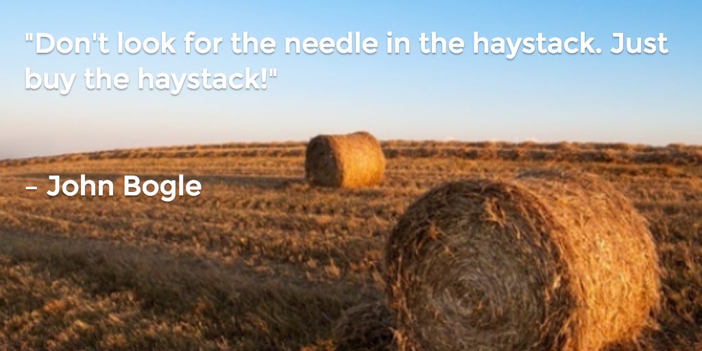 BetterWealth on Twitter: &quot;&quot;Don&#39;t look for the needle in the haystack. Just  buy the haystack!&quot; #investing #indexing http://t.co/Hc1USOsQkV&quot; / Twitter