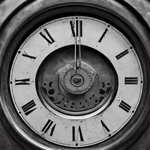 BW photo old clock