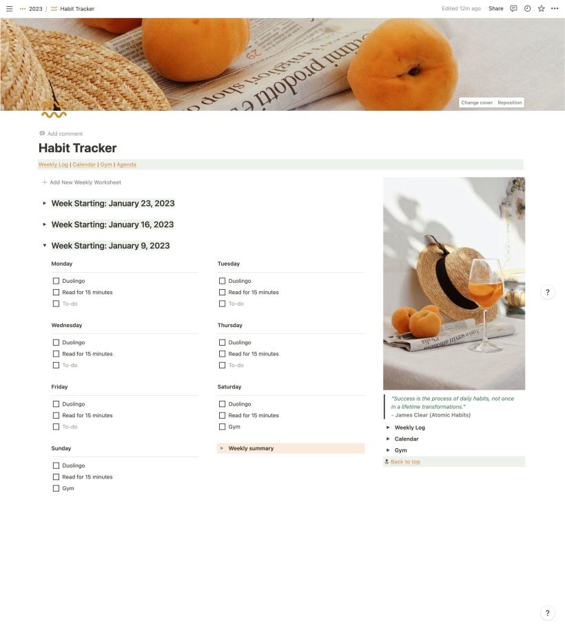 My project for course: Introduction to Notion for Creative Projects 2