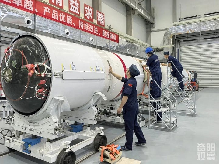 Galactic Energy's Ceres-1 Y19 launch vehicle being shipped from its manufacturing site to Jiuquan.