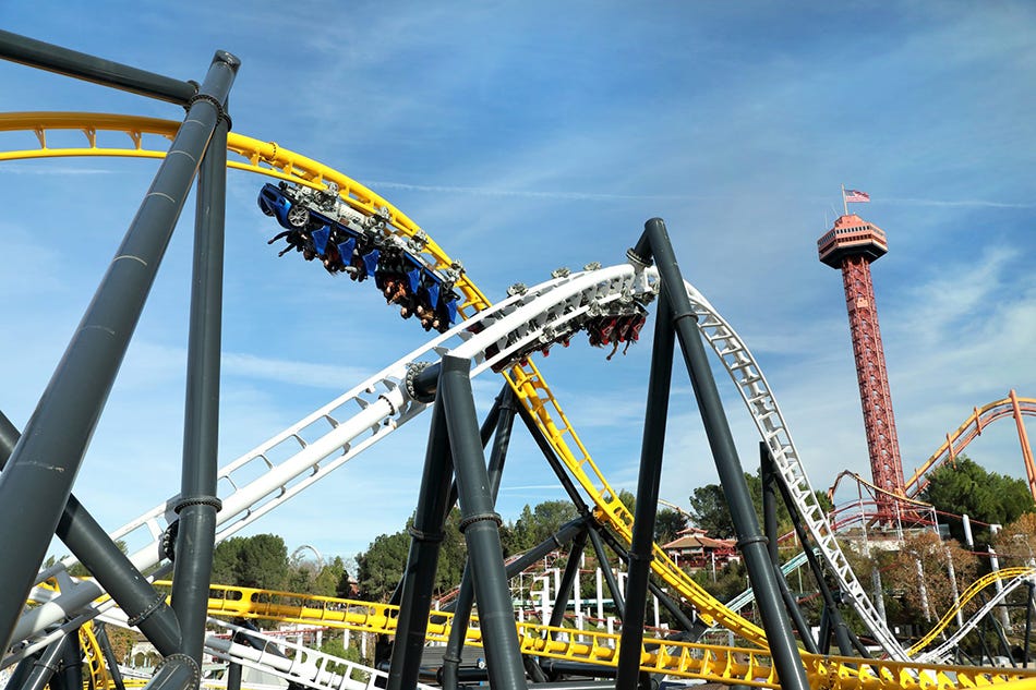 West Coast Racers Six Flags inversions
