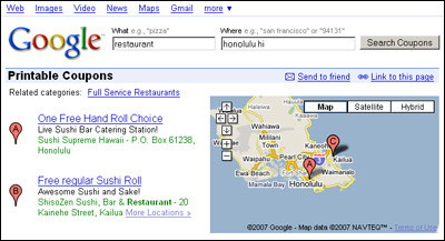 Coupons in Google Map Search Coupons in Google Map Search