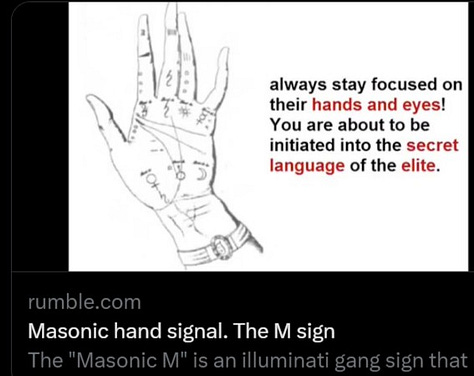 Secret Hand Signals 1 - The Masonic M - foxblog3