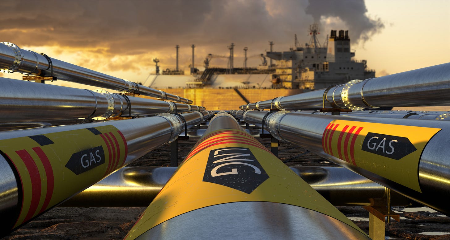 Pipelines Leading The Lng Terminal And The Lng Tanker Pipelines Leading The Lng Terminal And The Lng Tanker