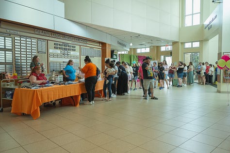 Crowds of readers swarm the Largo Library on May 2, 2026.
