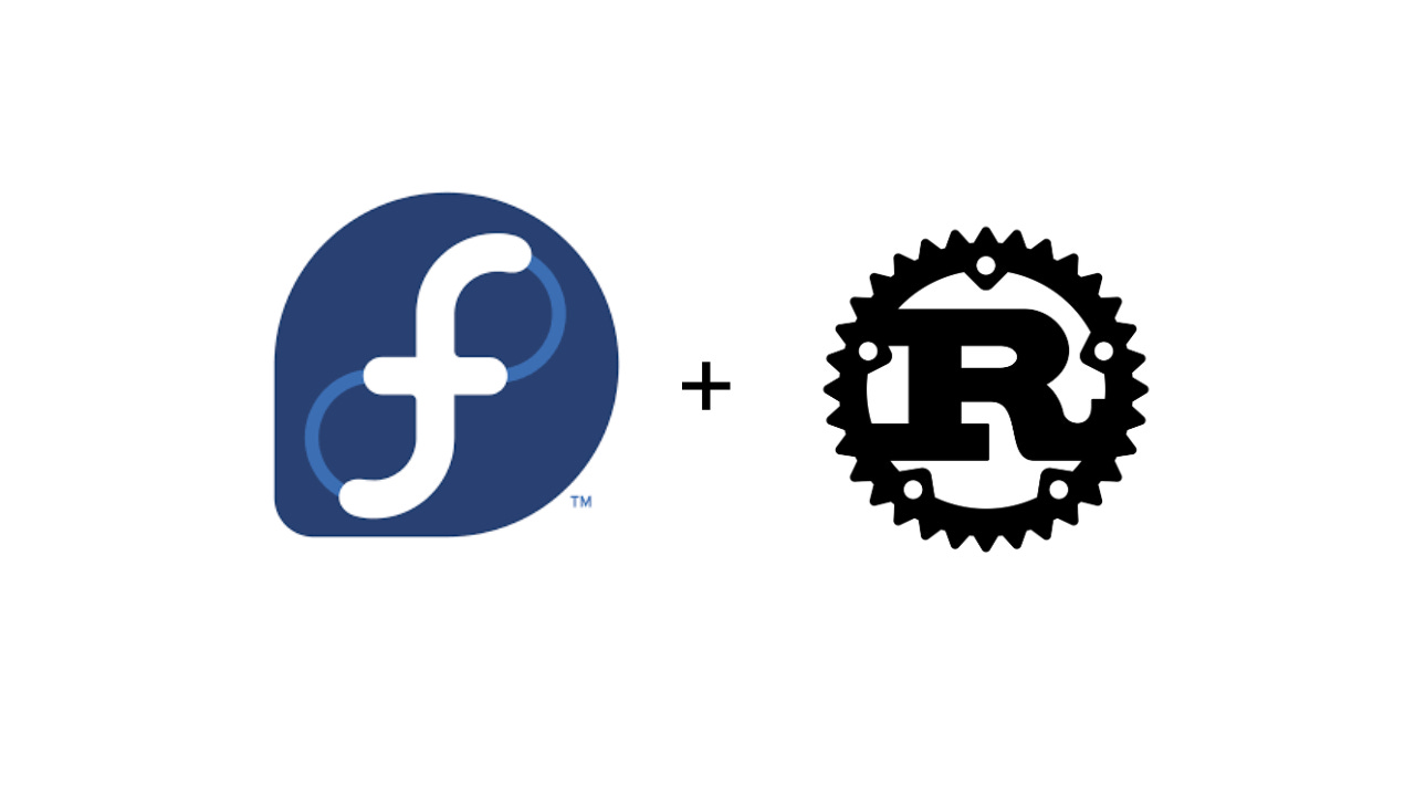 Fedora Logo and Rust Logo Banner
