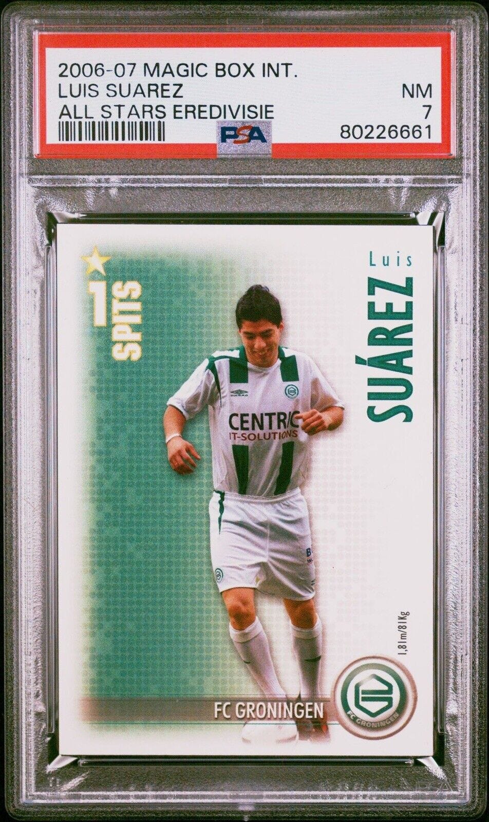 2006-07 Magic Box Int. Luis Suarez Rookie RC All Stars Eredivisie PSA 7 - Picture 1 of 2