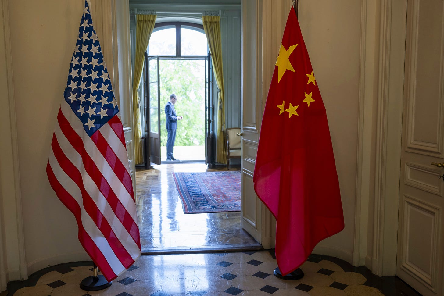 美国与中国2025年5月在瑞士日内瓦举行贸易谈判。（美联社）