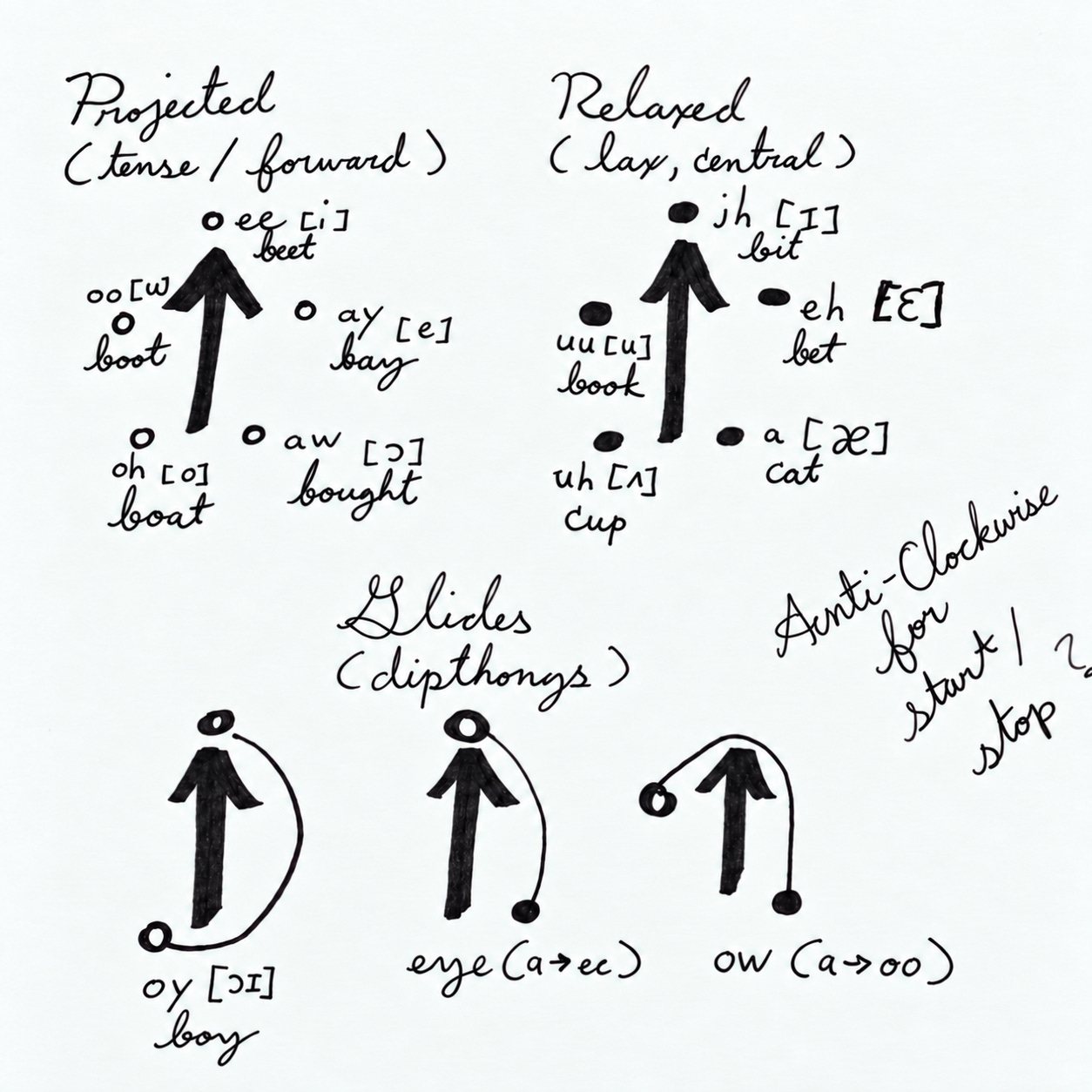 Handwritten notes/ideas on Temple notation vowel pointing